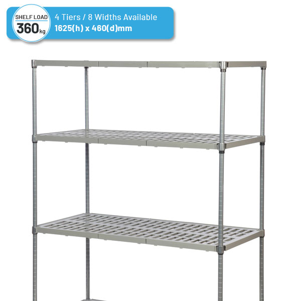 Plastic Plus Shelving Bay with 4 Vented Shelves
