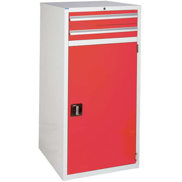 Euroslide cabinet with 2 drawers and 1 cupboard in red