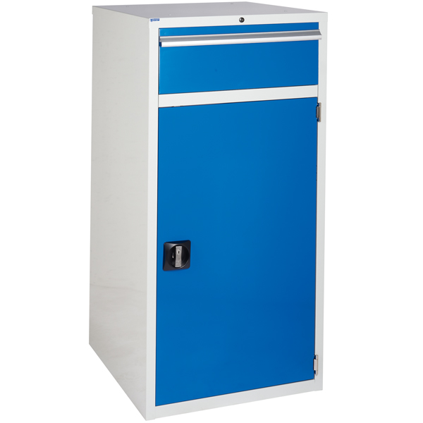 Euroslide cabinet with 1 drawer and 1 cupboard in blue