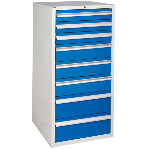 Euroslide cabinet with 8 drawers in blue
