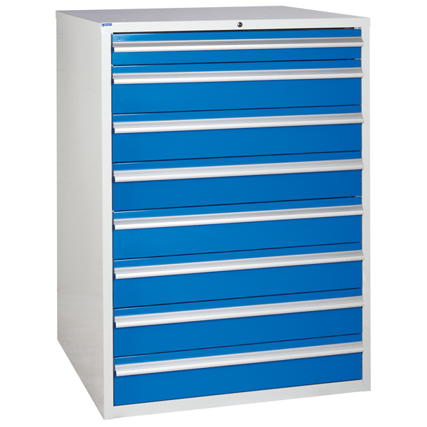 Euroslide cabinet with 8 drawers in blue