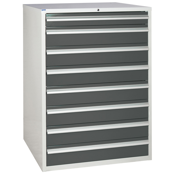 Euroslide cabinet with 8 drawers in grey