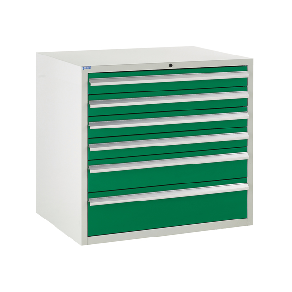 Euroslide cabinet with 6 drawers in green