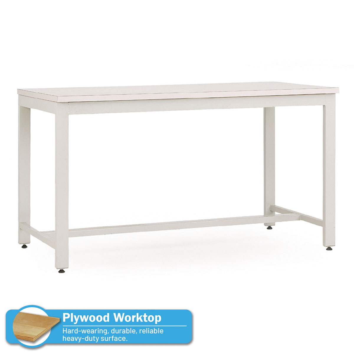 Industrial Workbench with Plywood Worktop