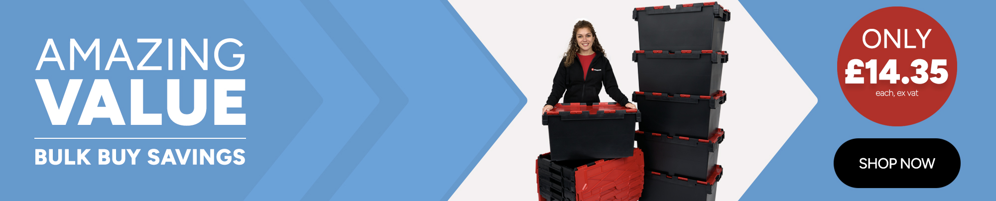 80 Litre Plastic Storage Crates Category Banner - Desktop
