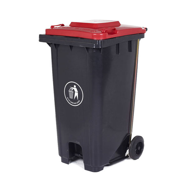 240 Litre Wheeled Bin With Red Lid