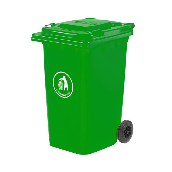 240 Litre Coloured Wheeled Bin In Green