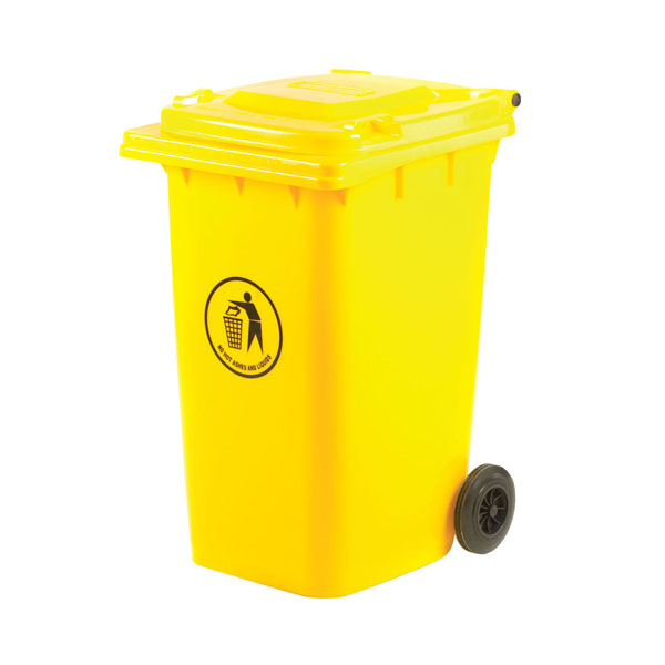 240 Litre Coloured Wheeled Bin In Yellow