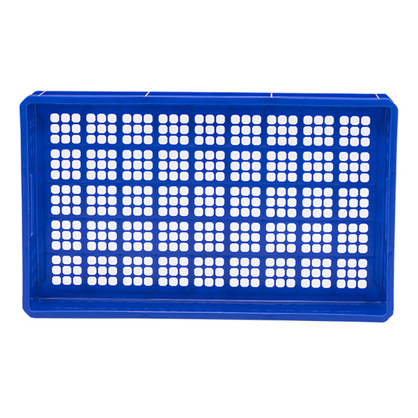 Blue Stacking Confectionery Trays 30 Litre Mesh Sides And Base