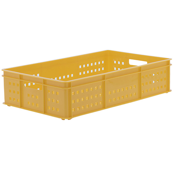 Yellow Stacking Confectionery Trays Mesh Sides And Base