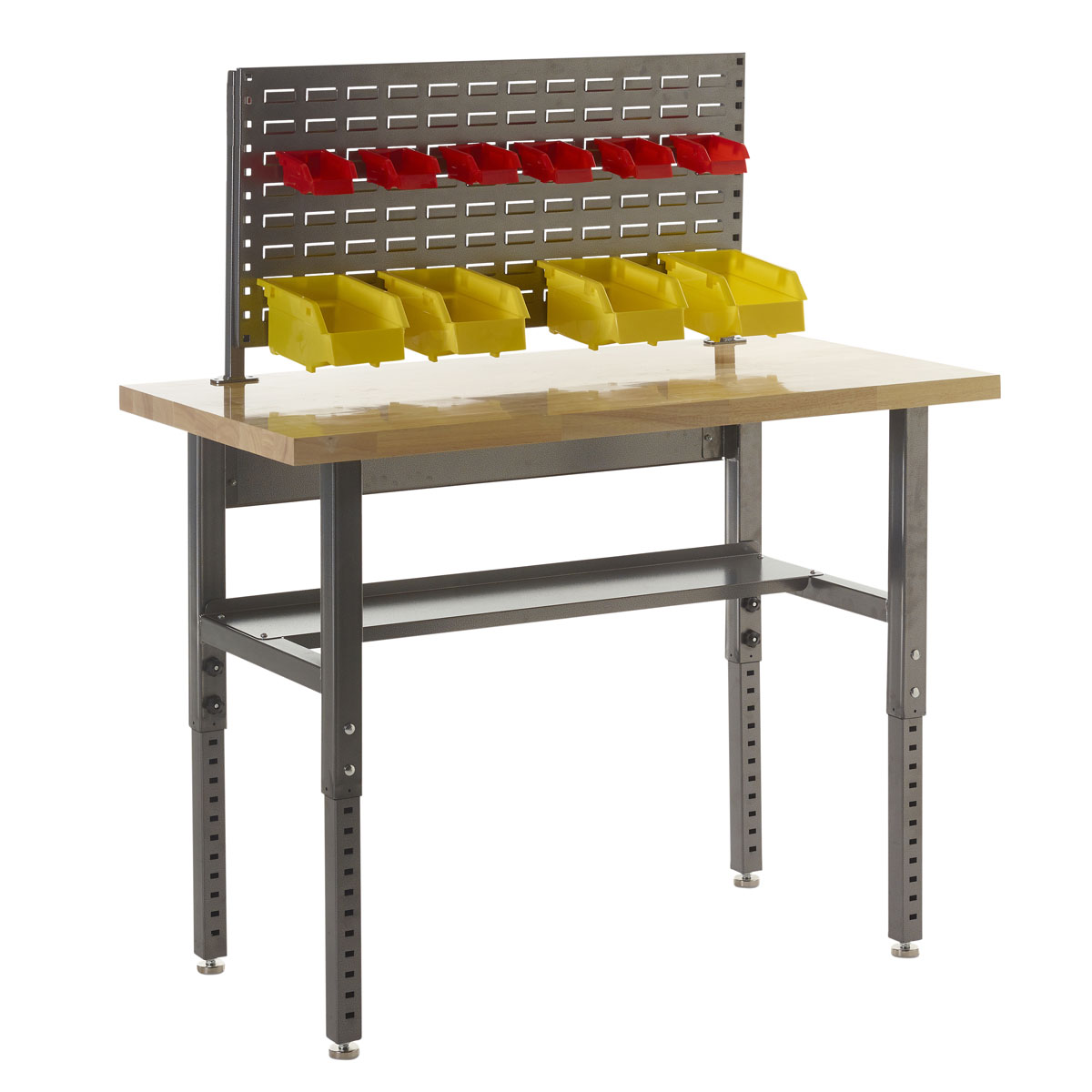 Adjustable Height Workbench with Louvre Panel