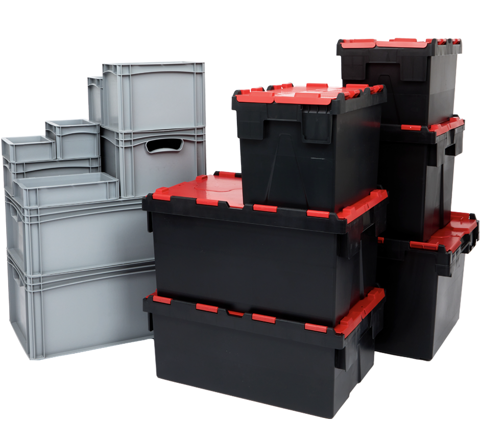 Mixed Range of Heavy Duty Plastic Storage Crates, Boxes and Totes