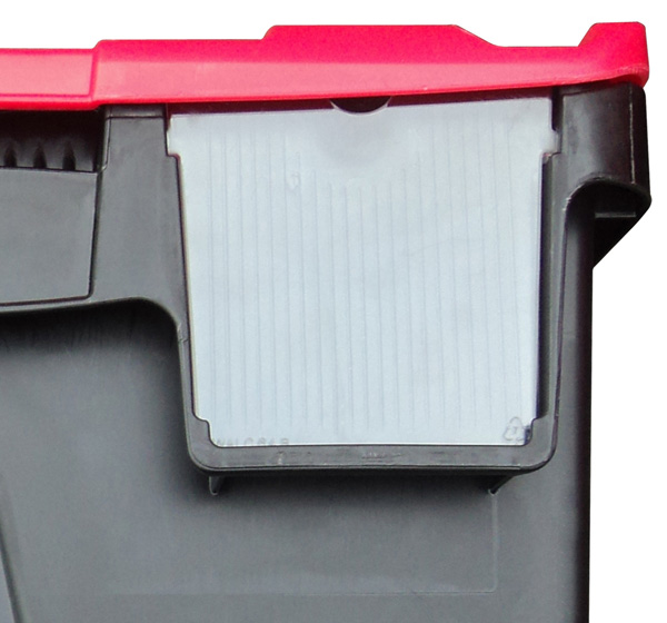 Clear Label Holder for Attached Lid Containers