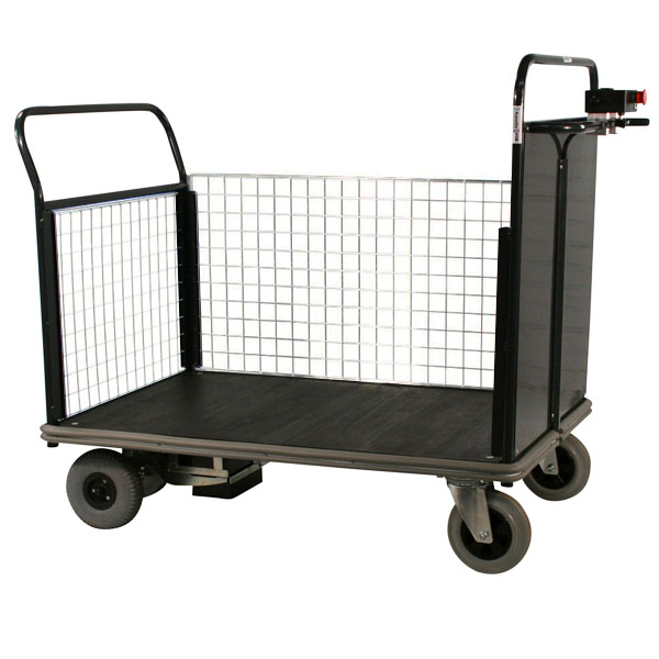 Powered Platform Truck With Mesh End And Side