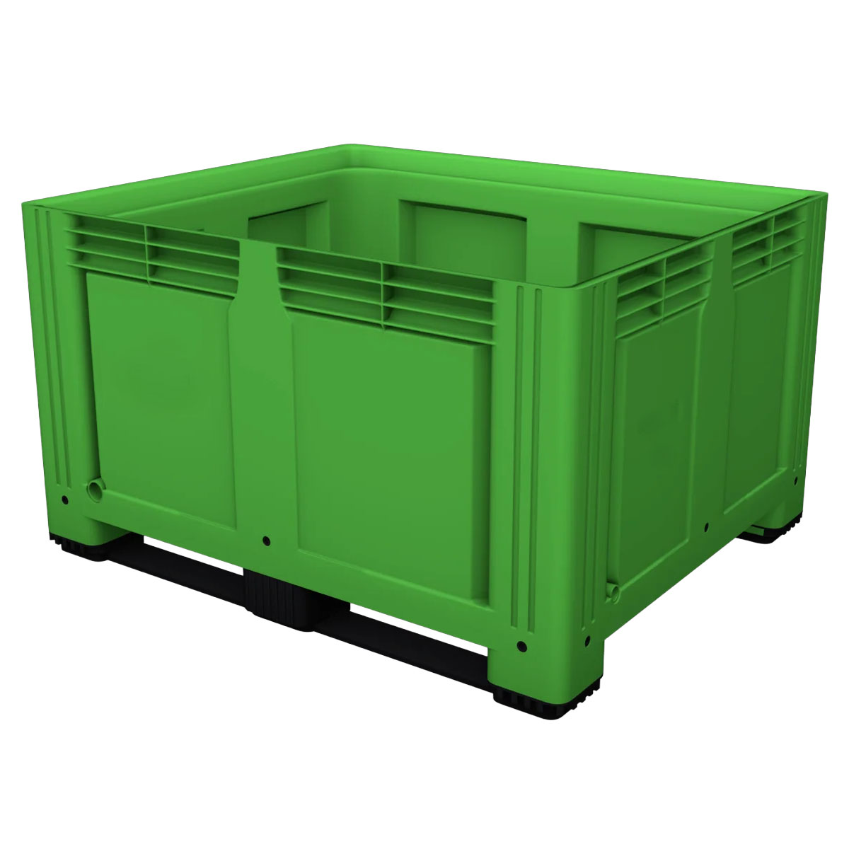 Large Plastic Pallet Box with 2 Runners In Green