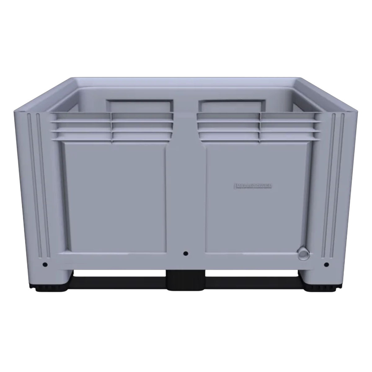 Large Plastic Pallet Box with 2 Runners Side View