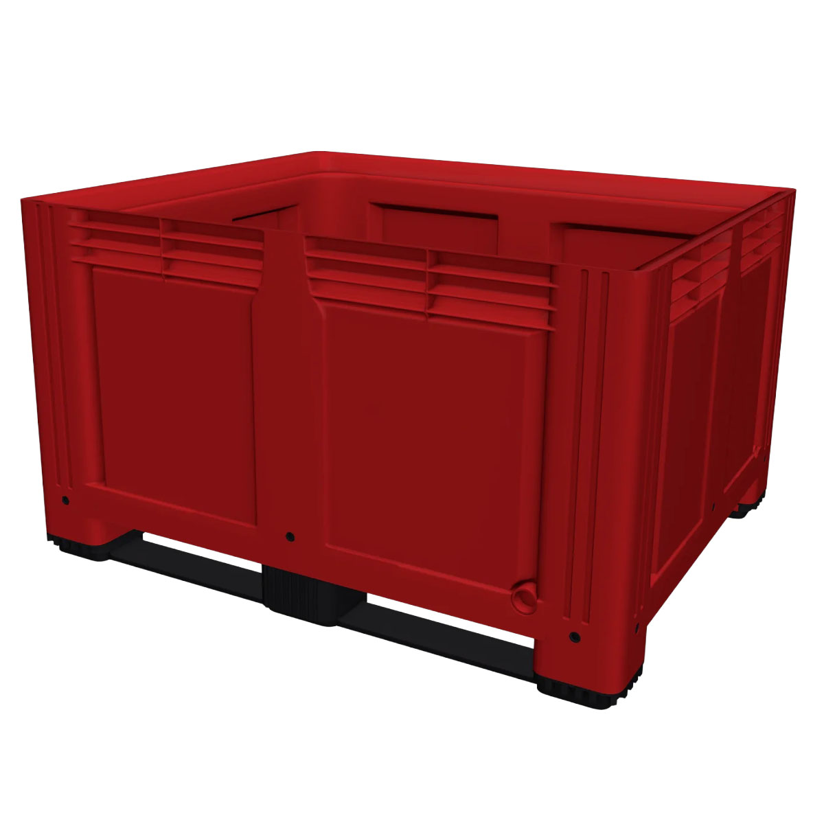 Large Plastic Pallet Box with 2 Runners In Red