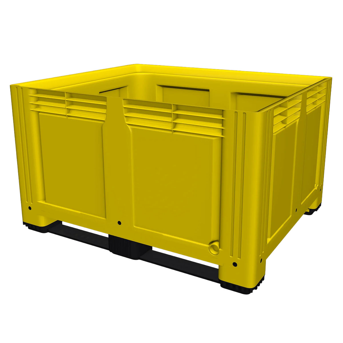 Large Plastic Pallet Box with 2 Runners In Yellow