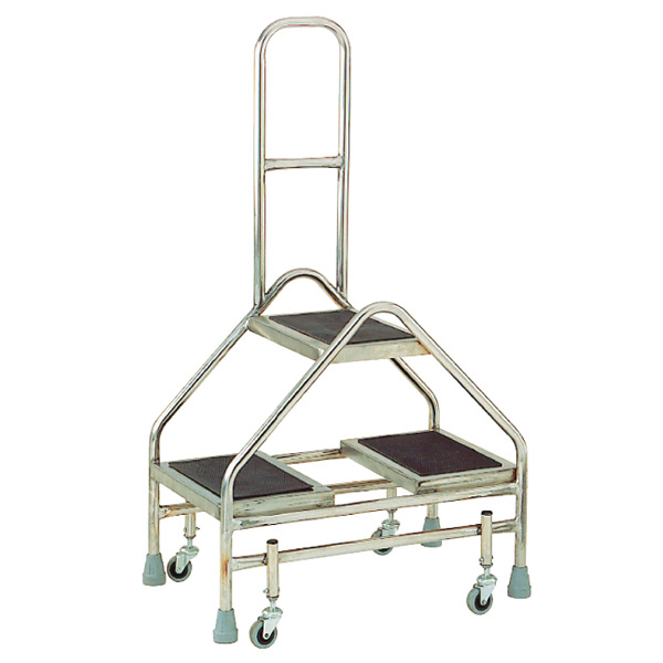 S212 Stainless Steel 2 Double Steps with Grab Rail
