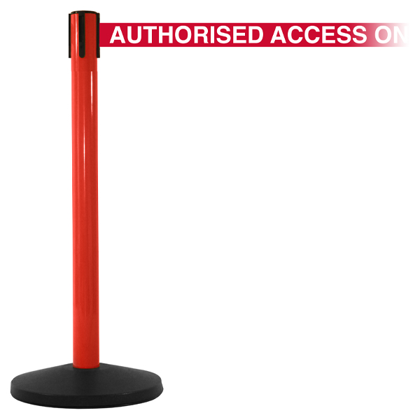 Red Post With Messaged Belt