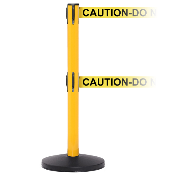 Twin Belt Barrier With Messaged Belt