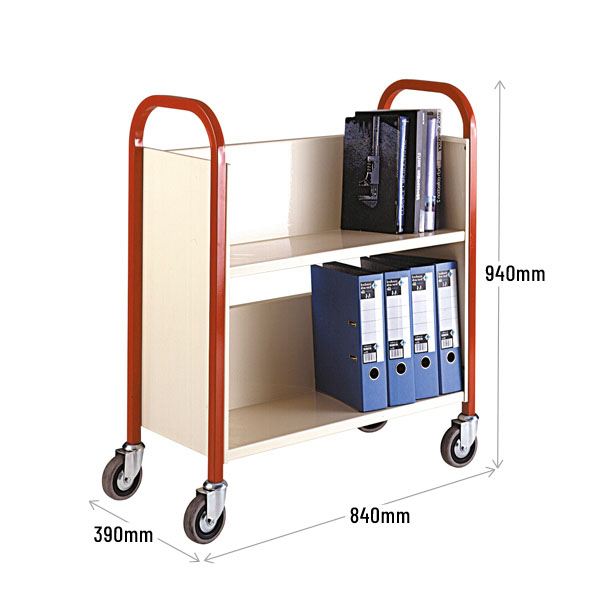 Single Sided Book Trolley Dimensions
