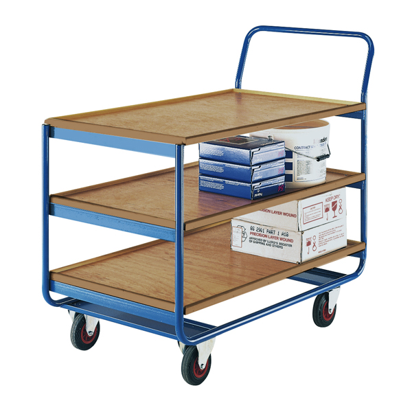 Trolley with 3 Plywood Shelves