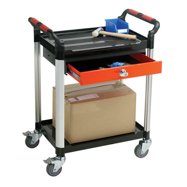2 Shelf Trolley with Drawer