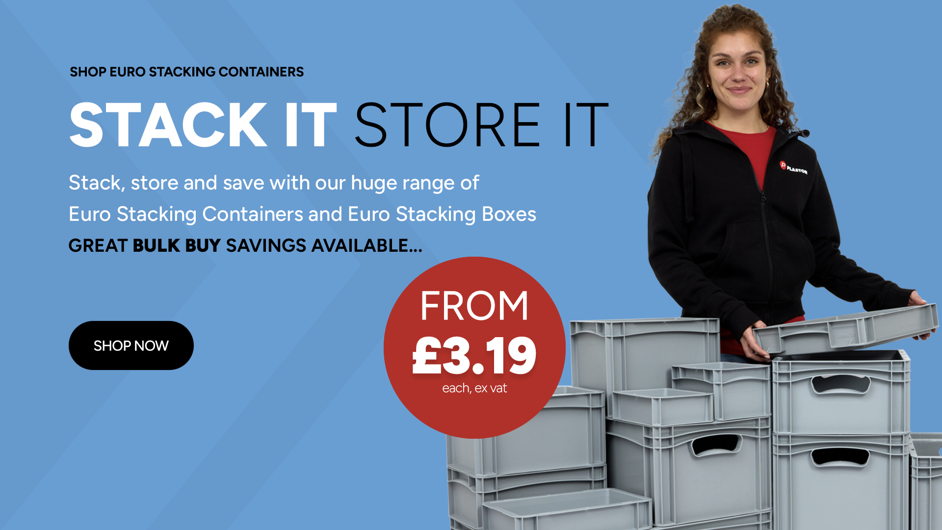 Euro Stacking Containers - Huge Range at Low Prices - Desktop Banner