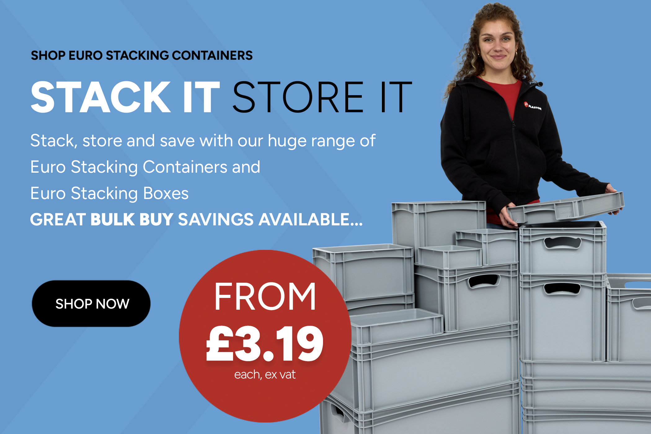 Euro Stacking Containers - Huge Range at Low Prices - Tablet Banner