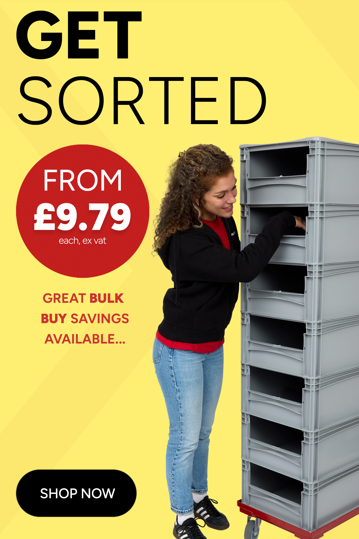 Euro Stacking Picking Containers - Easy Fast Access Plastic Containers - Mobile Banner