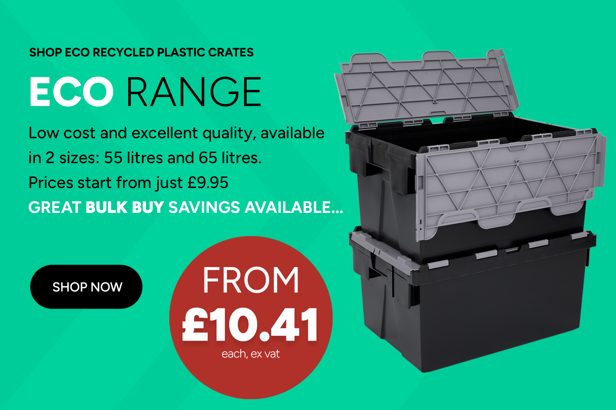 Low Cost Attached Lid Container Crates and Tote Boxes - Tablet Banner